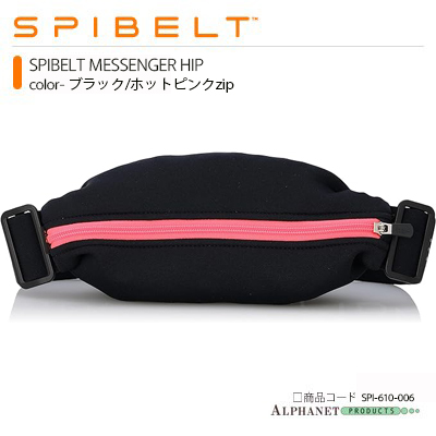 SPIBELT MESSENGER HIP ブラック/ホットピンクzip